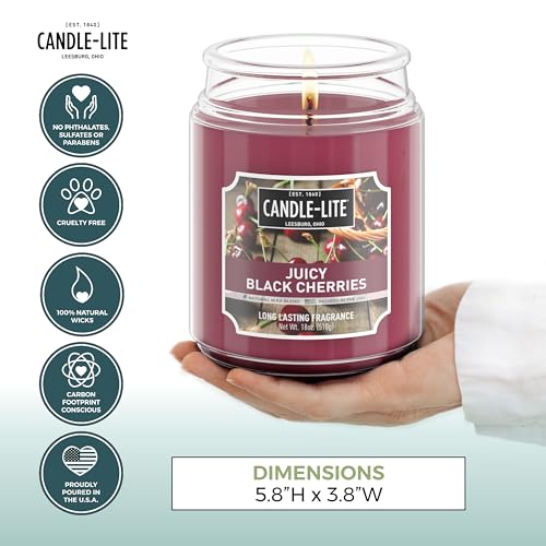 Candle - lite Black Cherries Candles, 18 oz. Jar - Ultimate Online Deals