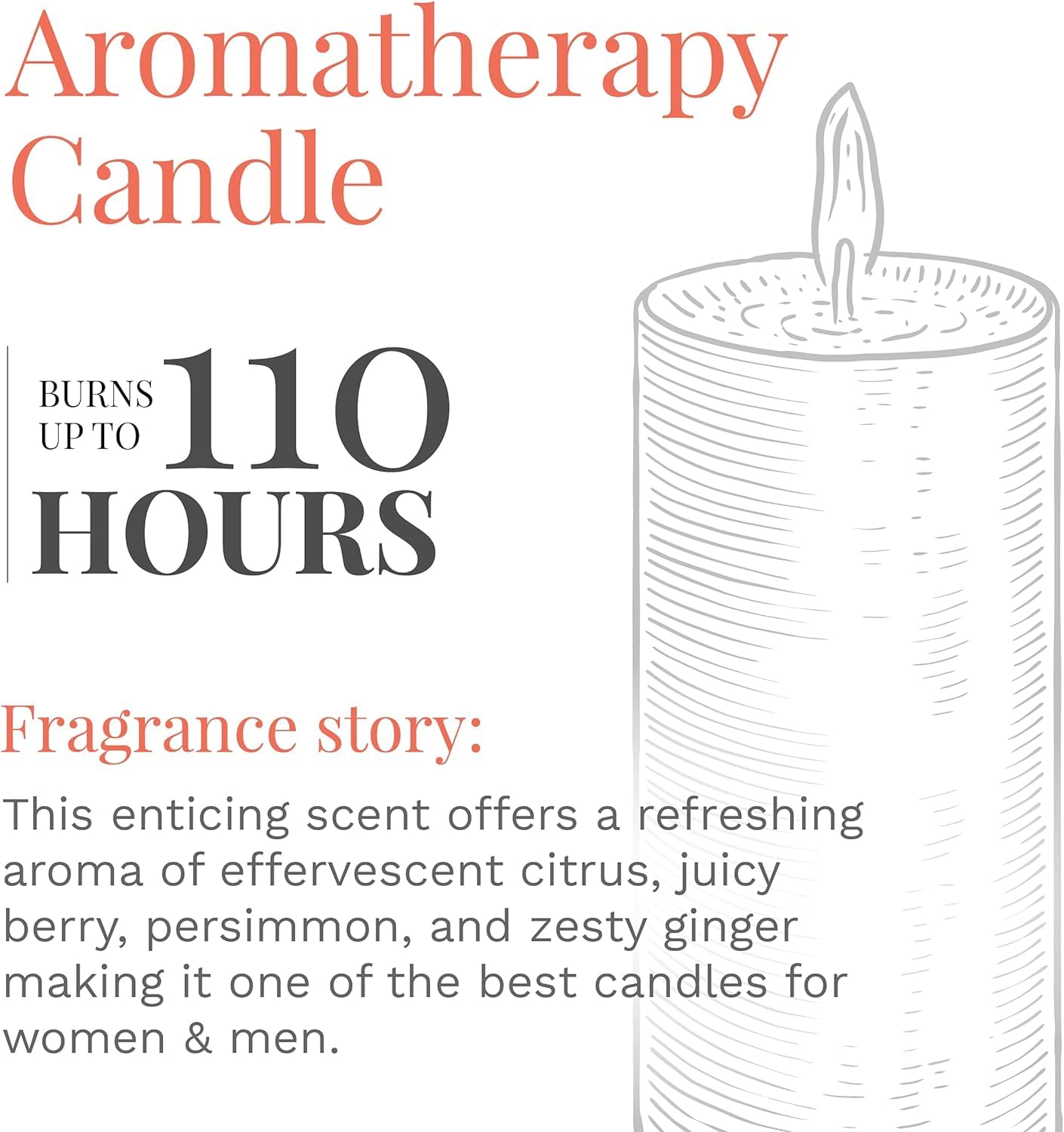 Candle - Lite Scented Candles, One 18 oz. Single - Wick Aromatherapy Candle with 110 Hours of Burn Time - Ultimate Online Deals