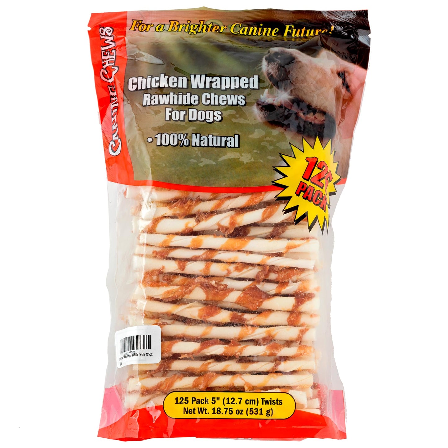 Canine Chews 5" Double Wrapped Chicken Dog Treats - 100% USA Chicken Wrapped Dog Treats - Double Wrapped Dog Chicken Treats - Chicken Sticks for Dogs - Chicken Wrapped Rawhide Dog Sticks Treats - Ultimate Online Deals