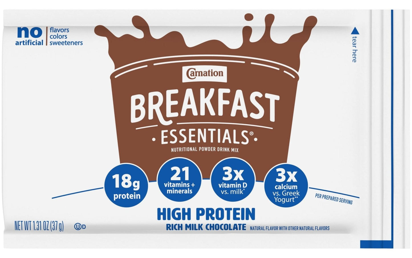 Carnation Breakfast Essentials High Protein Nutritional Powder Drink Mix Packets Chocolate, 13.1 Ounce (Pack of 2) - Ultimate Online Deals