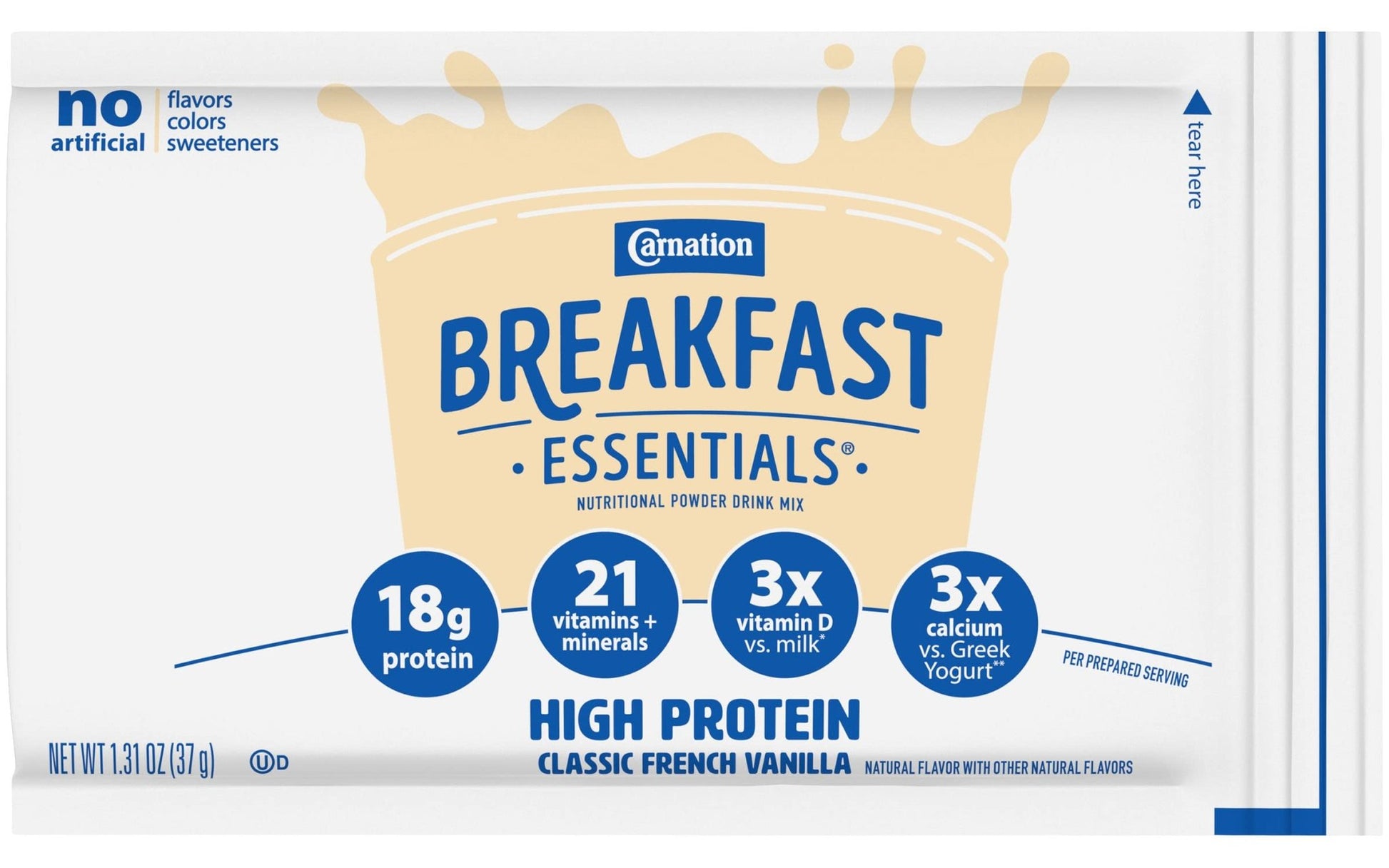 Carnation Breakfast Essentials High Protein Nutritional Powder Drink Mix Packets Vanilla, 13.1 Ounce (Pack of 2) - Ultimate Online Deals