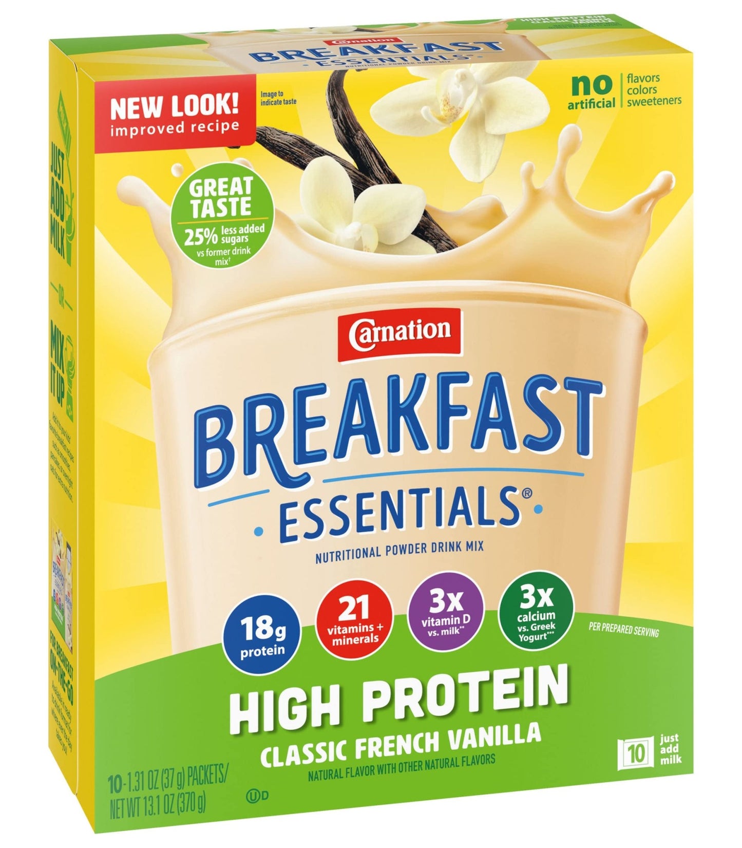 Carnation Breakfast Essentials High Protein Nutritional Powder Drink Mix Packets Vanilla, 13.1 Ounce (Pack of 2) - Ultimate Online Deals