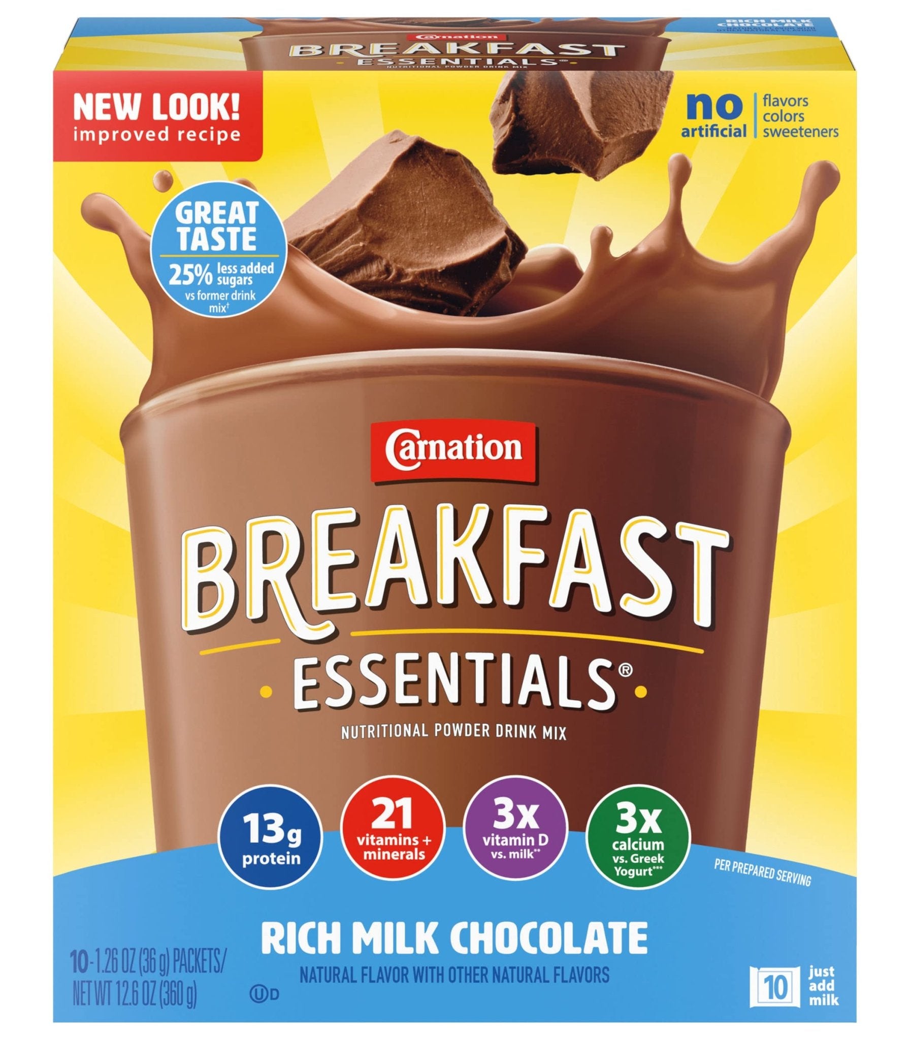 Carnation Breakfast Essentials Nutritional Powder Drink Mix (Chocolate, Pack of 3) - Ultimate Online Deals