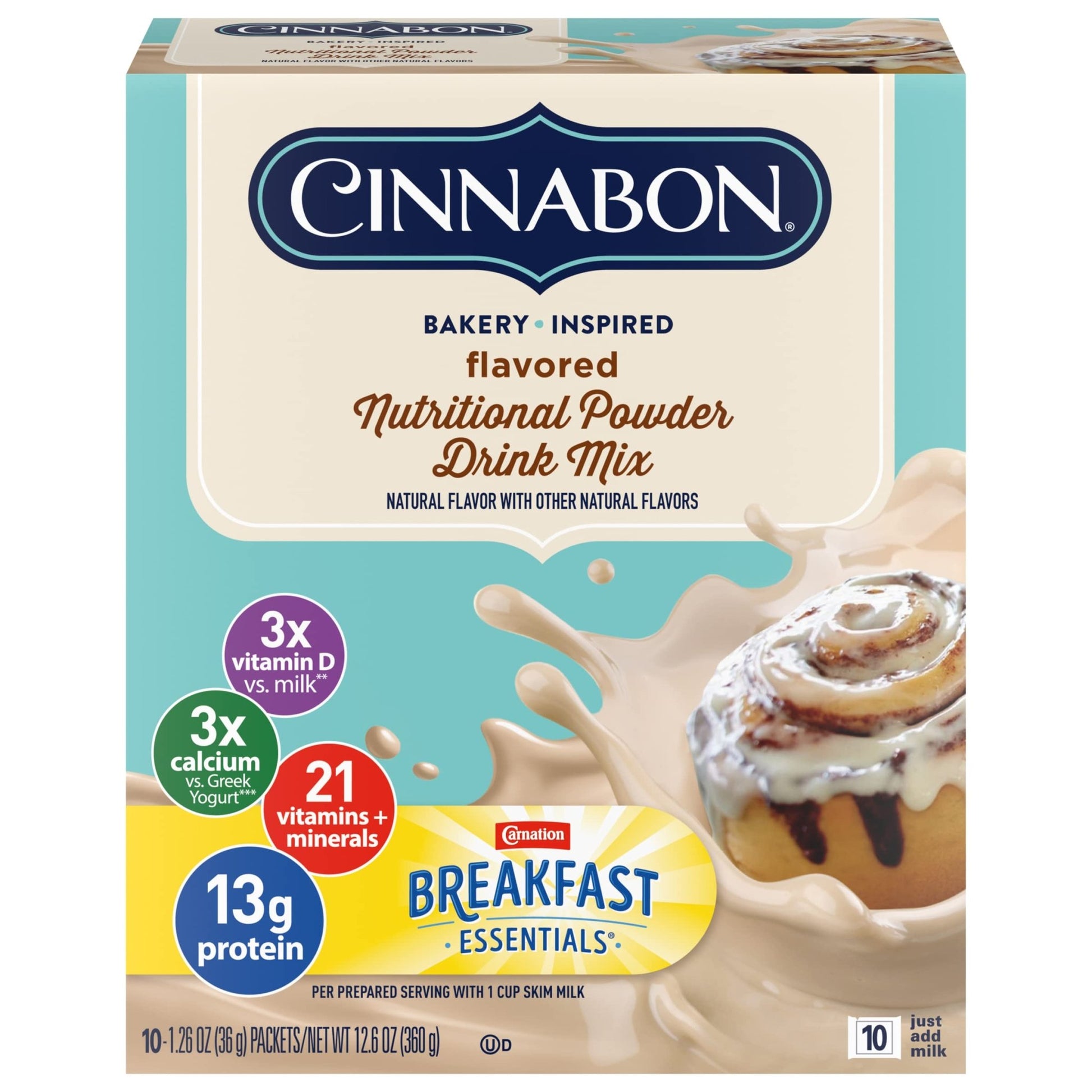 Carnation Breakfast Essentials Nutritional Powder Drink Mix (Cinnabon, Pack of 1) - Ultimate Online Deals