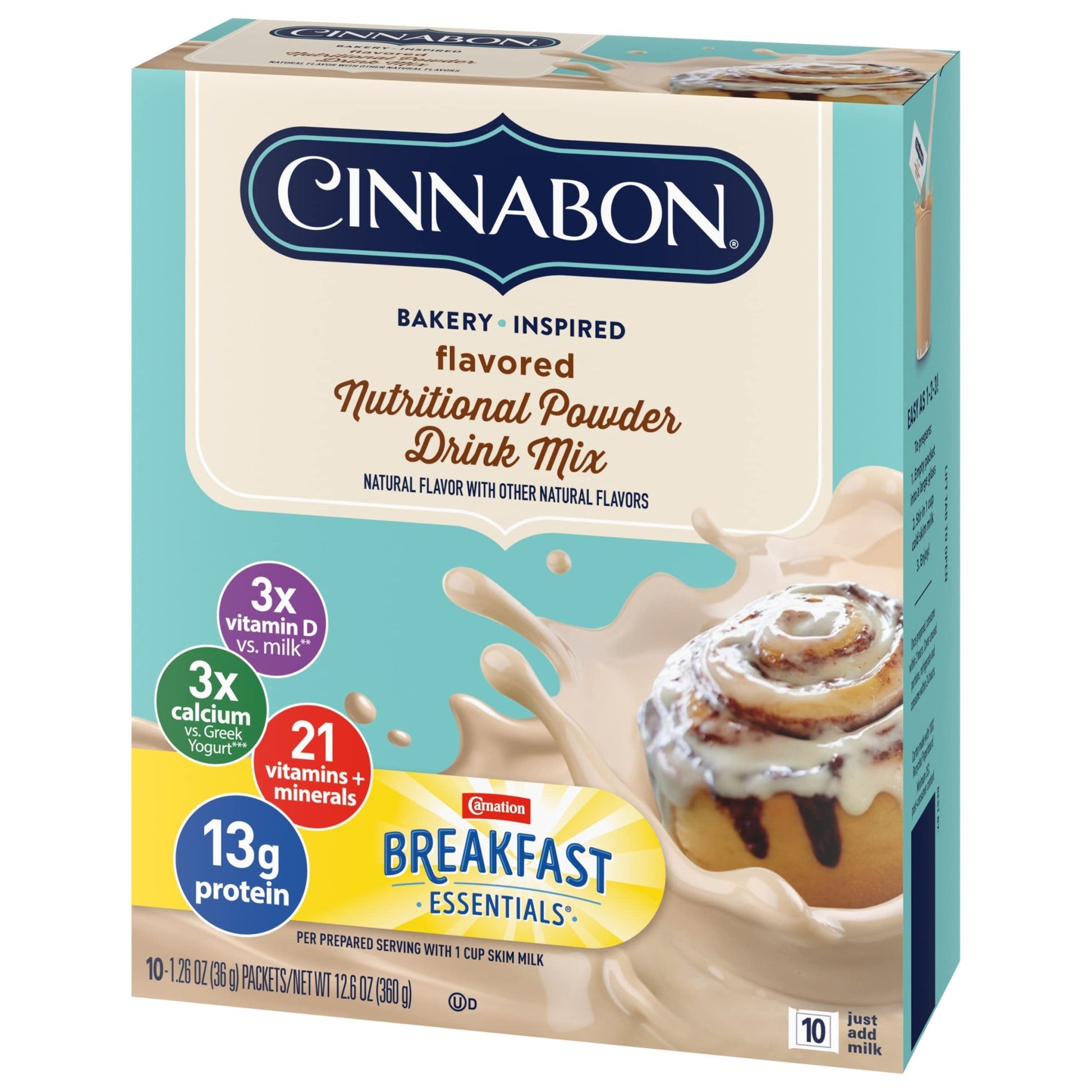 Carnation Breakfast Essentials Nutritional Powder Drink Mix (Cinnabon, Pack of 1) - Ultimate Online Deals