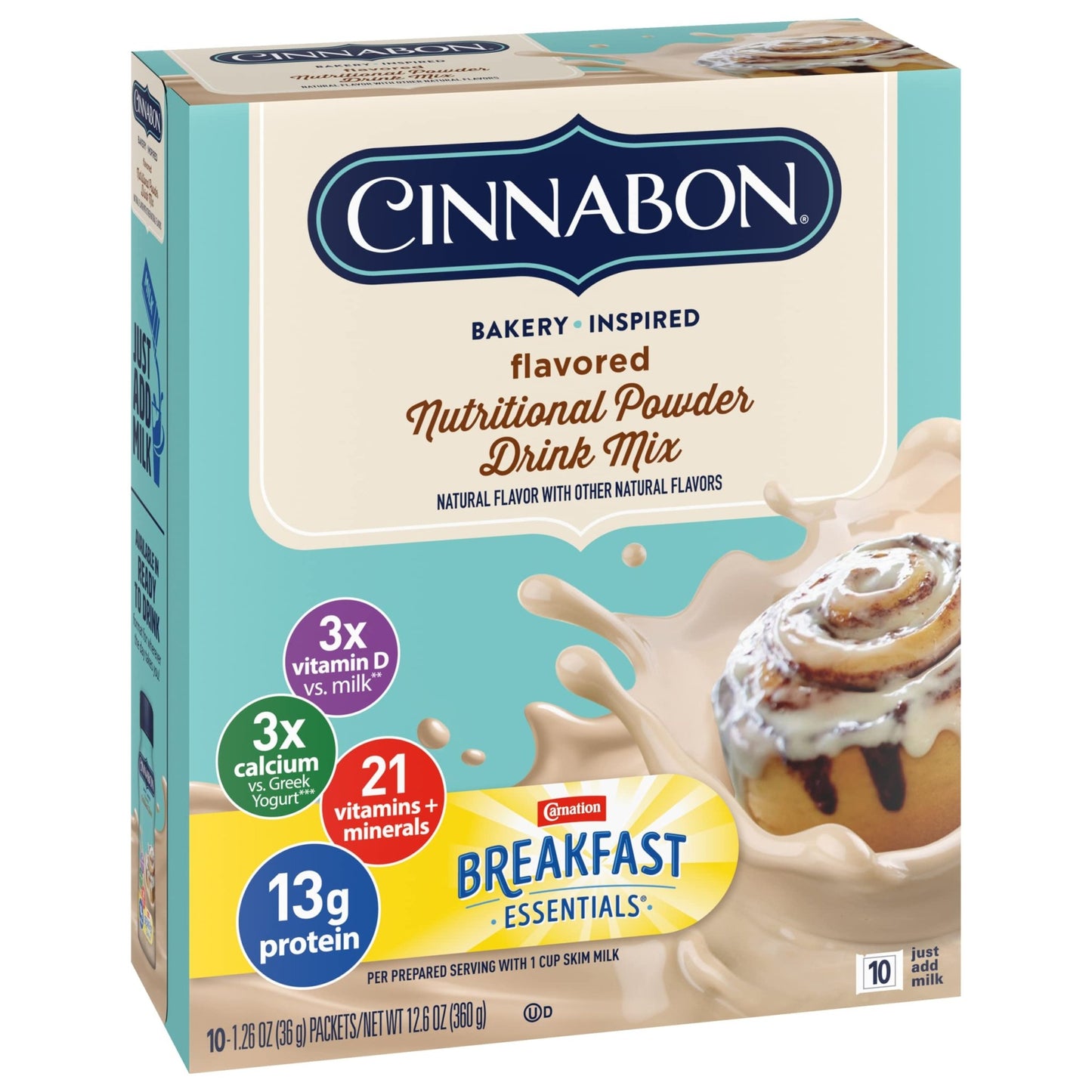 Carnation Breakfast Essentials Nutritional Powder Drink Mix (Cinnabon, Pack of 1) - Ultimate Online Deals