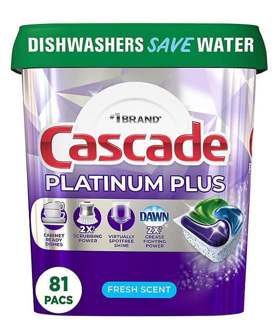 Cascade Platinum Plus ActionPacs Dishwasher Detergent Pacs, Fresh Scent - Ultimate Online Deals