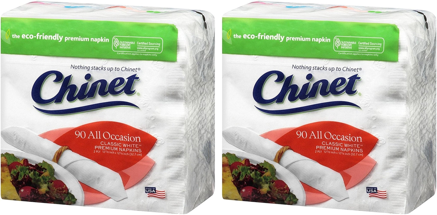 Chinet Classic White 2 - Ply Napkins, 90 Count - Pack of 2 - Ultimate Online Deals