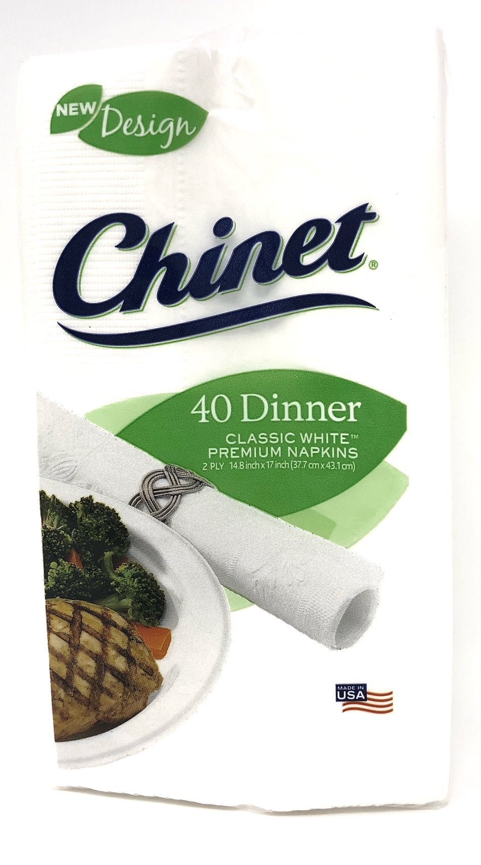 Chinet Classic White Premium Dinner Napkins, 2 Ply, 40 Count (Pack of 3) - Ultimate Online Deals