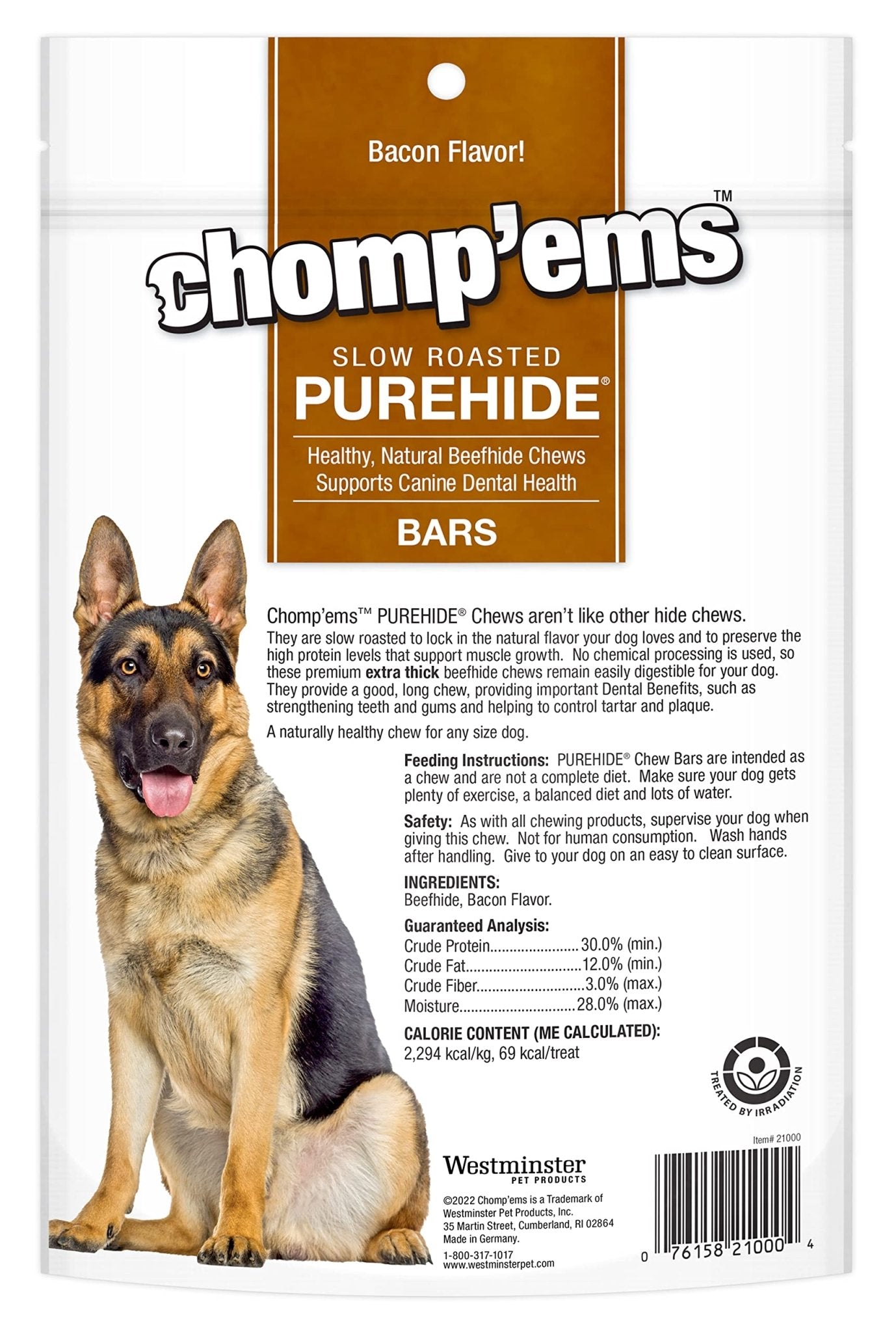 Chomp'ems Purehide Chews - Slow Roasted Naturally Delicious Rawhide Dog Treats - High Protein Beef Hide - Ultimate Online Deals