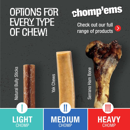 Chomp'ems Purehide Chews - Slow Roasted Naturally Delicious Rawhide Dog Treats - High Protein Beef Hide - Ultimate Online Deals