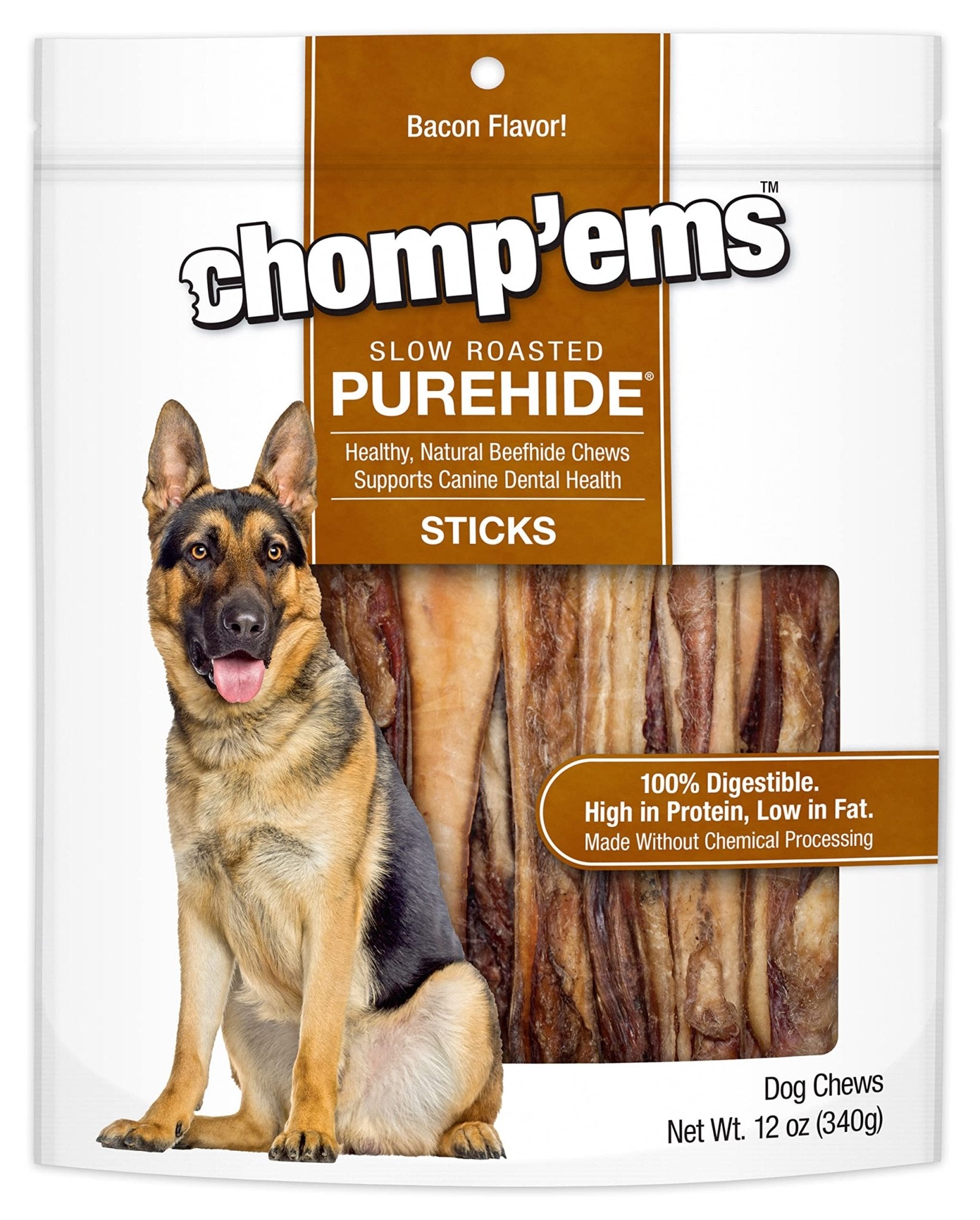 Chomp'ems Purehide Chews - Slow Roasted Naturally Delicious Rawhide Dog Treats - High Protein Beef Hide - Ultimate Online Deals