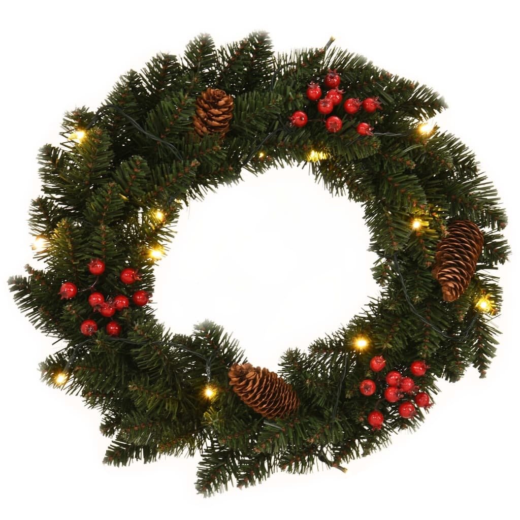 Christmas Wreaths 2 pcs with Decoration - Green - 1 ft - Ultimate Online Deals