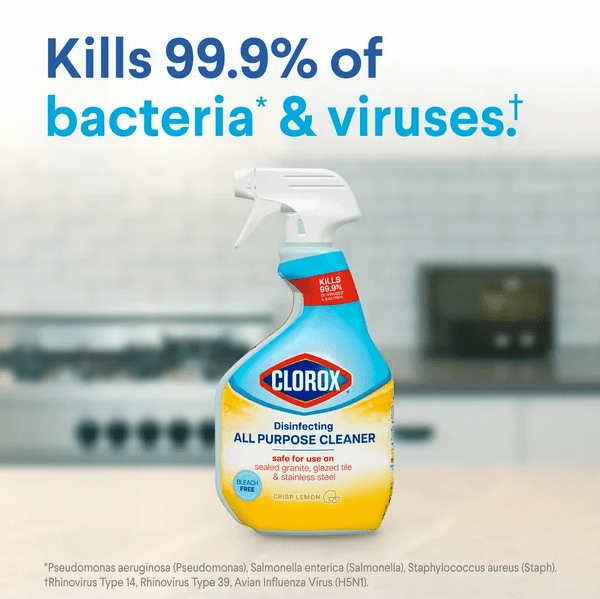 Clorox Disinfecting Bleach - Free All Purpose Cleaner, Crisp Lemon (32 fl oz) - Available in 2, 4, 6, 9, and 12 Packs - Ultimate Online Deals