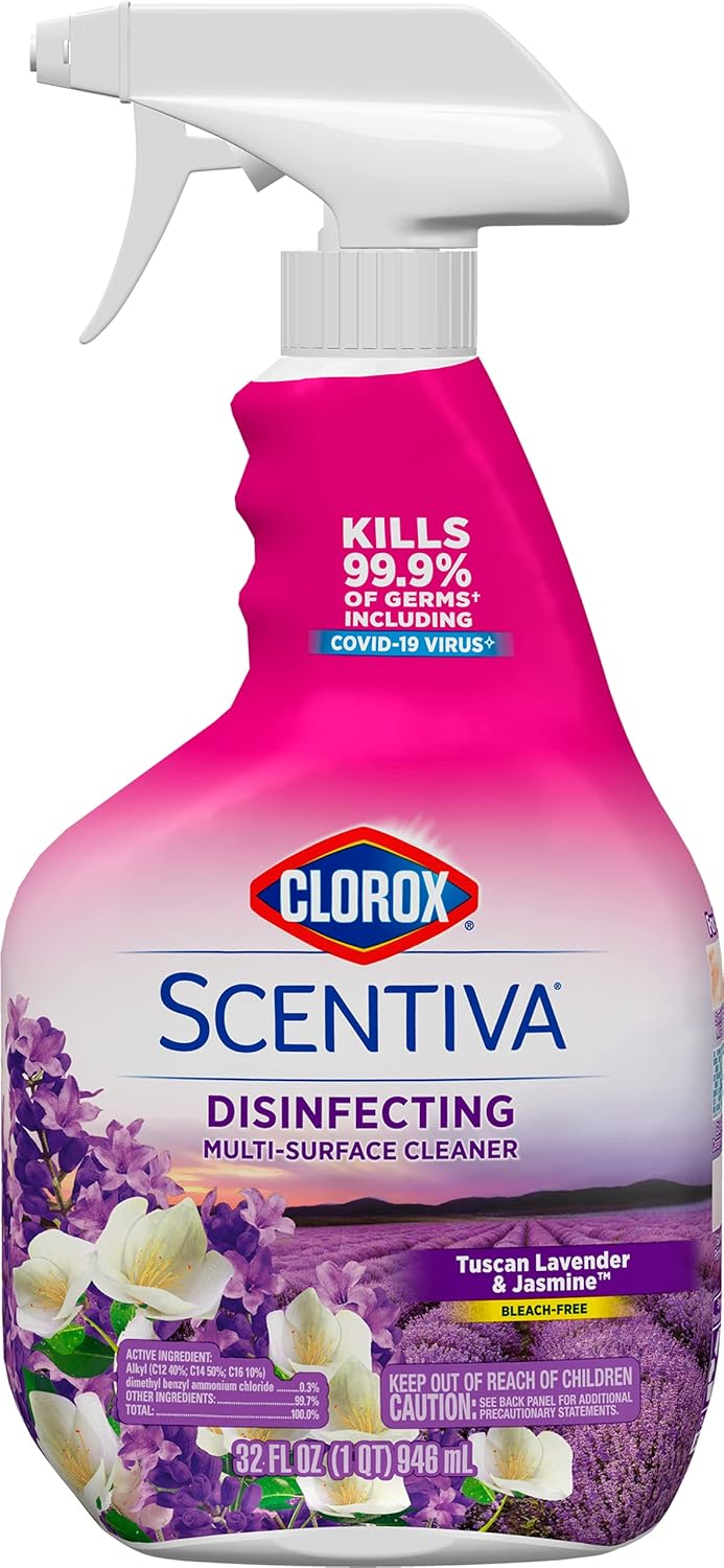 Clorox Scentiva Multi Surface Cleaner Spray, 32 OZ (Variety Pack) - Tuscan Lavender & Jasmine & Tahitian Grapefruit Scents (Available in 2 Pack, 4 Pack, and 6 Pack) - Ultimate Online Deals