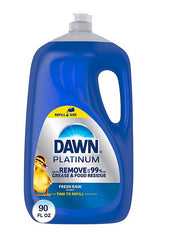 Dawn Platinum Dishwashing Liquid Dish Soap, Refreshing Rain Scent, 90 fl. oz