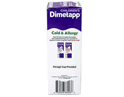 Dimetapp Children's Cold and Allergy Grape Flavored Cough Syrup 8 Ounce Bottle (Pack of 2) - Ultimate Online Deals