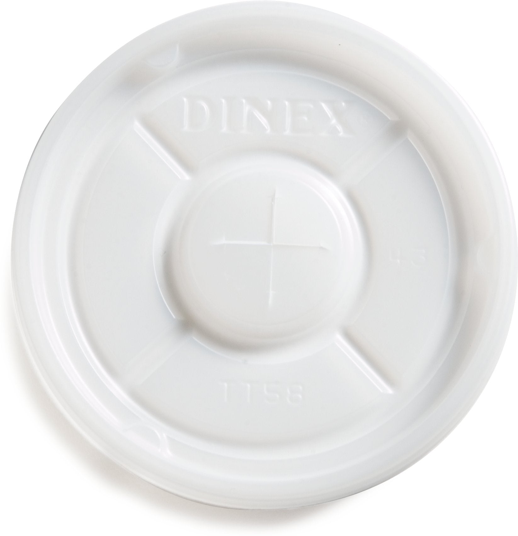 DINEX DXTT58 Polystyrene Disposable Lid, 2 - 39/64" Diameter, For Tumblers and China Disposable Juice Cups, 2.625" Length, 2.625" Width, 13.5" Height, Translucent (pack of 1000) - Ultimate Online Deals