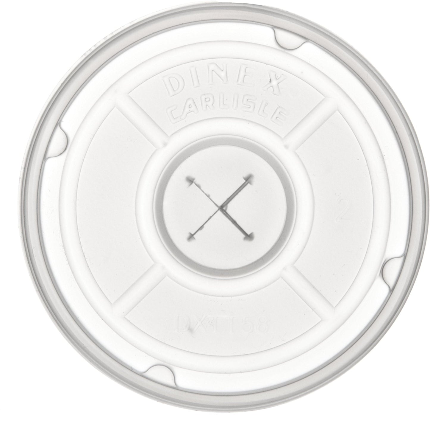 DINEX DXTT58 Polystyrene Disposable Lid, 2 - 39/64" Diameter, For Tumblers and China Disposable Juice Cups, 2.625" Length, 2.625" Width, 13.5" Height, Translucent (pack of 1000) - Ultimate Online Deals