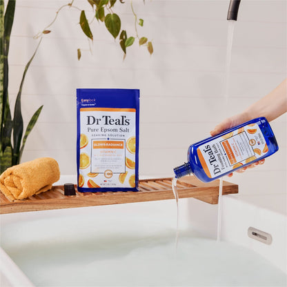 Dr Teal's Pure Epsom Salt Soak, Glow & Radiance with Vitamin C & Citrus Essential Oils, 3 lbs (Pack of 4) (Packaging May Vary) - Ultimate Online Deals