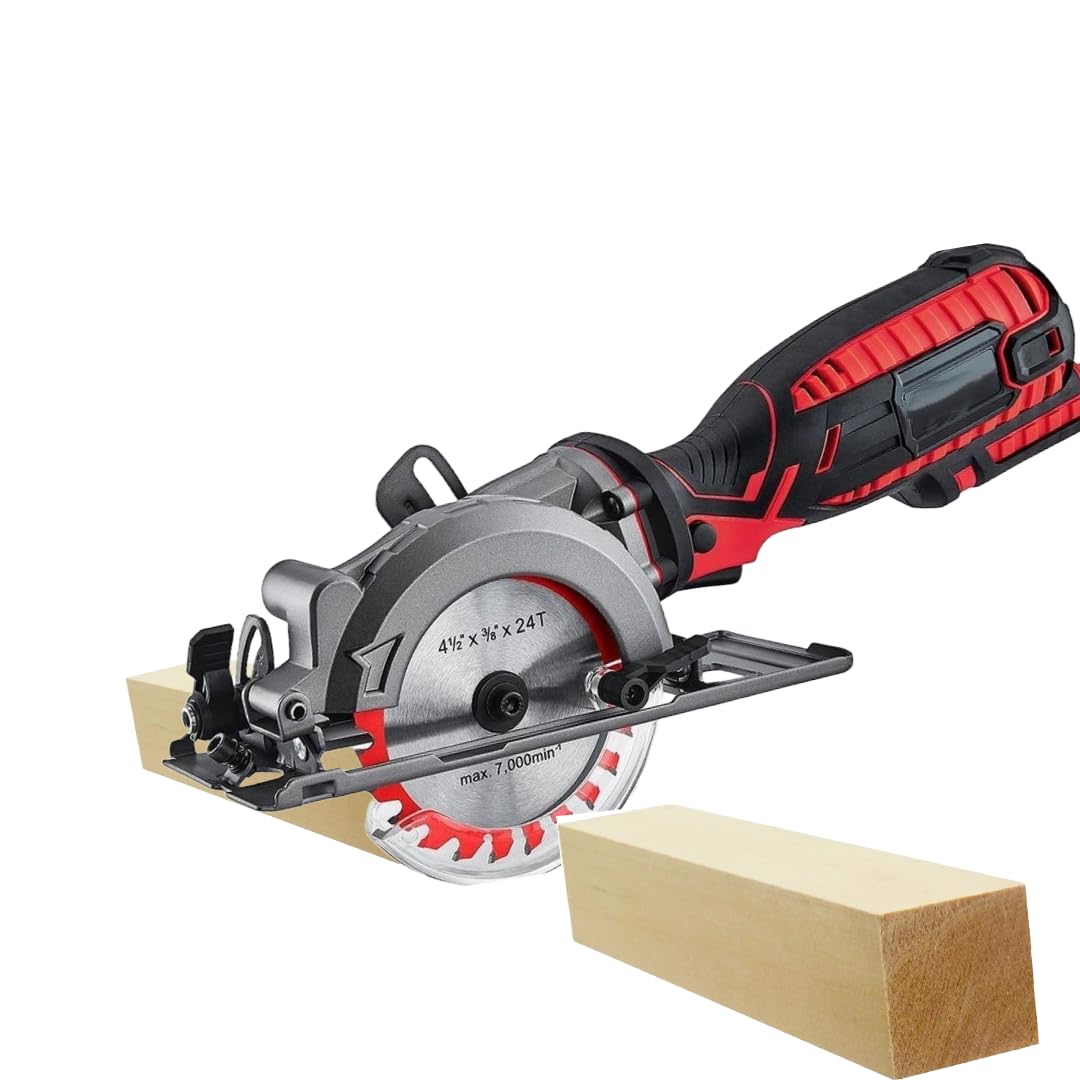 Electric Circular Saw Compatible with Bauer Corded 5.8 Amp 4 - 1/2 in. Compact Circular Saw - Powerful compact lightweight design for easy one handed clean accurate cuts of 2 in. dimensional lumber - Ultimate Online Deals