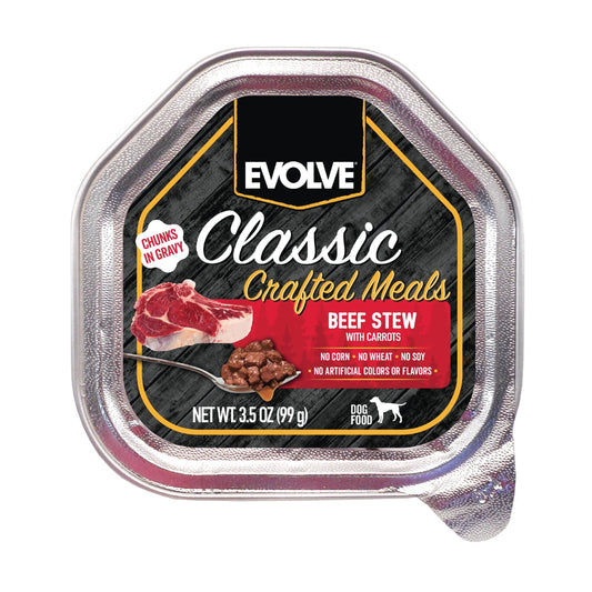 Evolve Classic Crafted Meals for Dogs - Pack of 15, 3.5 oz Cans - Premium Wet Food - No Corn, No Wheat, No Soy - Ultimate Online Deals