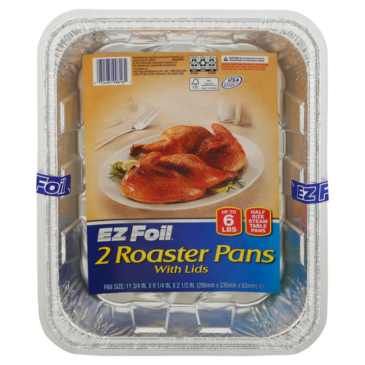 EZ Foil By Hefty 2 Roaster Pans With Lids - Ultimate Online Deals