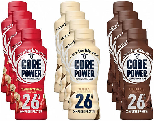 Fairlife Core Power 26g Protein Milk Shakes Variety Pack, Ready To Drink for Workout Recovery, 14 Fl Oz - (12 - pack) - Ultimate Online Deals