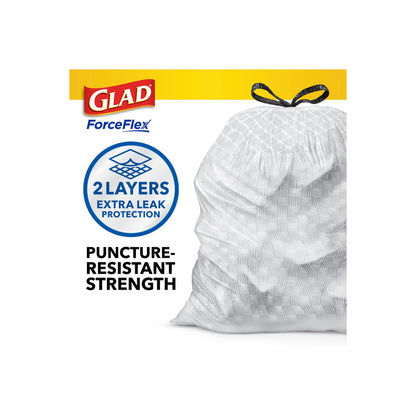 Glad® Tall Kitchen 5 - Day OdorShield Trash Bags With Febreze® Freshness, 13 Gallons, Fresh Clean Scent, White, Pack Of 80 - Ultimate Online Deals