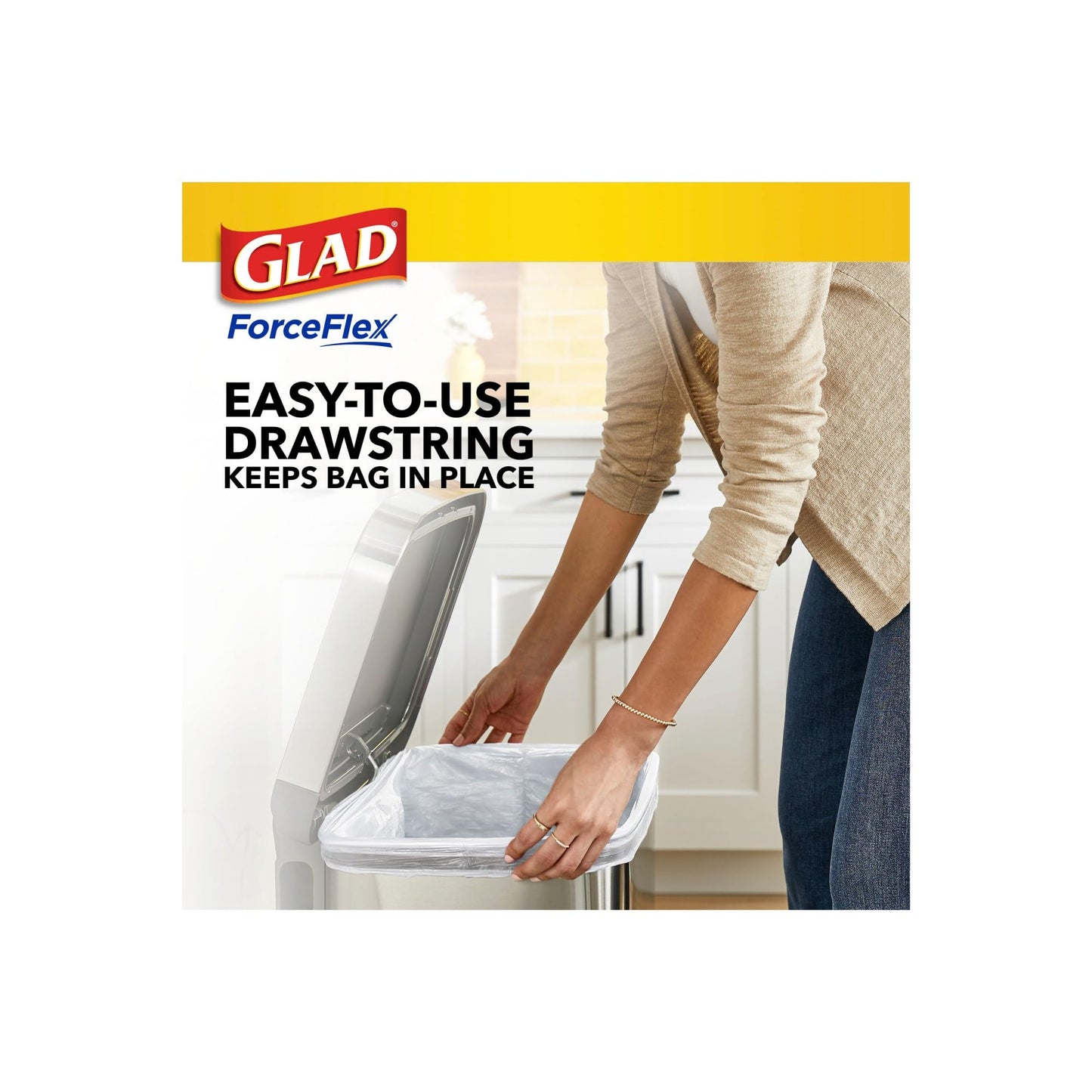 Glad® Tall Kitchen 5 - Day OdorShield Trash Bags With Febreze® Freshness, 13 Gallons, Fresh Clean Scent, White, Pack Of 80 - Ultimate Online Deals