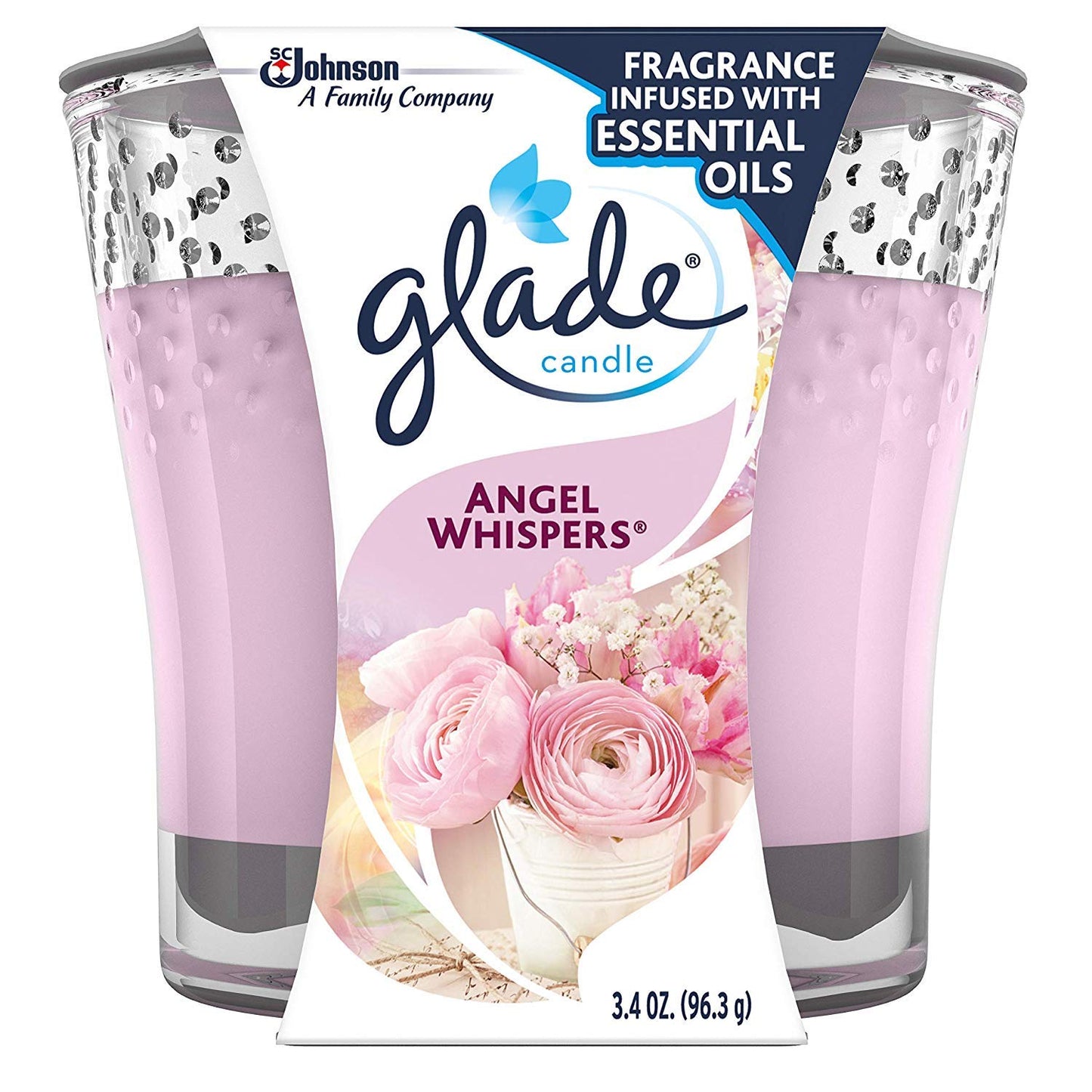 Glade Scented Candle - Angel Whispers - Infused With Essential Oils - Net Wt. 3.4 OZ (96.3 g) Per Candle - Pack of 3 Candles - Ultimate Online Deals