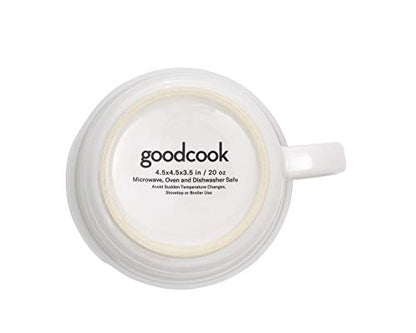 Goodcook Ceramic Mug with Vented lid, 1 Count (Pack of 1), White - Ultimate Online Deals