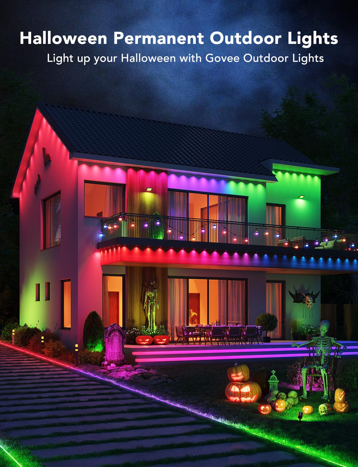 Govee Permanent Outdoor Lights, Smart RGBIC Outdoor Lights with 75 Scene Modes, 100ft with 72 LED Eaves Lights, IP67 Waterproof, for Halloween Decorations, Christmas, Work with Alexa, Google Assistant - Ultimate Online Deals