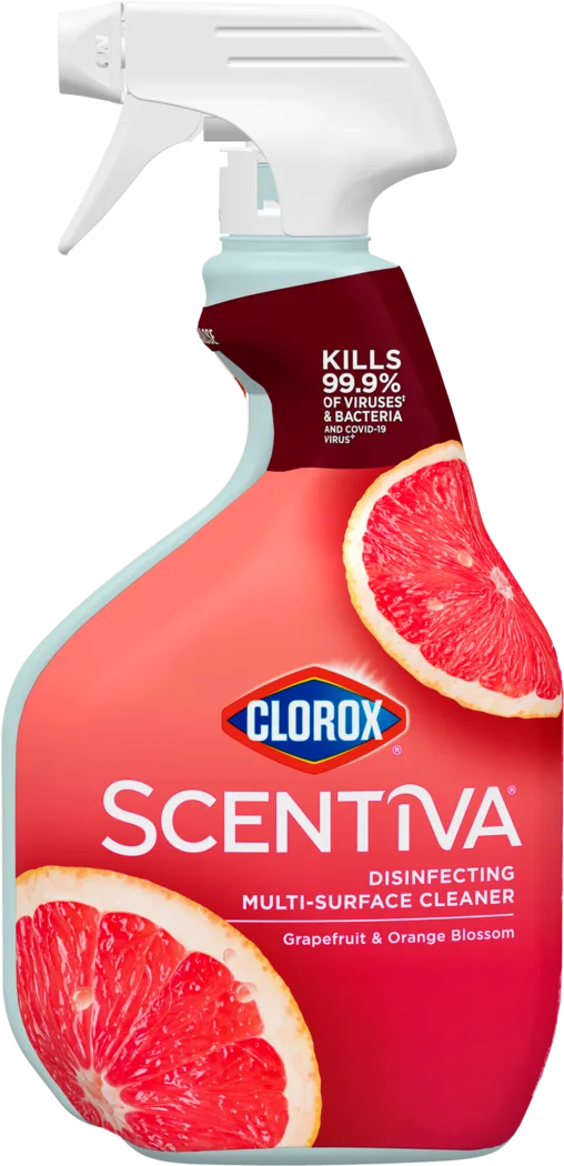 Clorox Scentiva Disinfecting Multi-Surface Cleaner Spray | Grapefruit & Orange Blossom – 2-Pack | Bleach-Free, All-Purpose Cleaning & Germ Removal