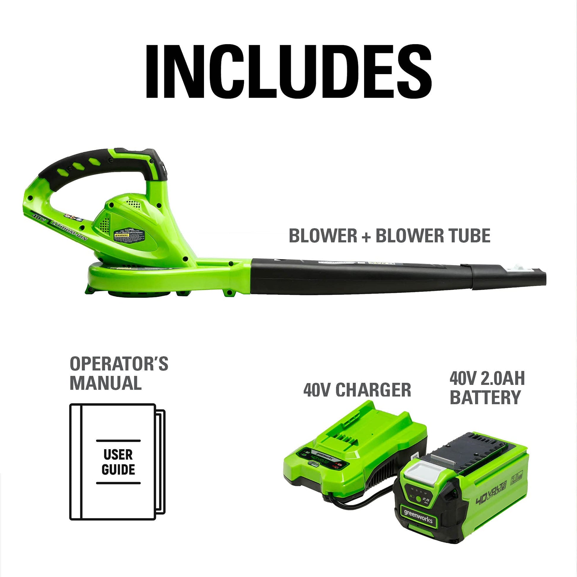 Greenworks 40V Leaf Blower/Sweeper, 150 MPH, Lightweight, Quiet, with 2.0 Ah Battery and Charger, Perfect for Residential Lawn Care, Leaf Blowing Debris, Dust, Light Snow, and More - Ultimate Online Deals