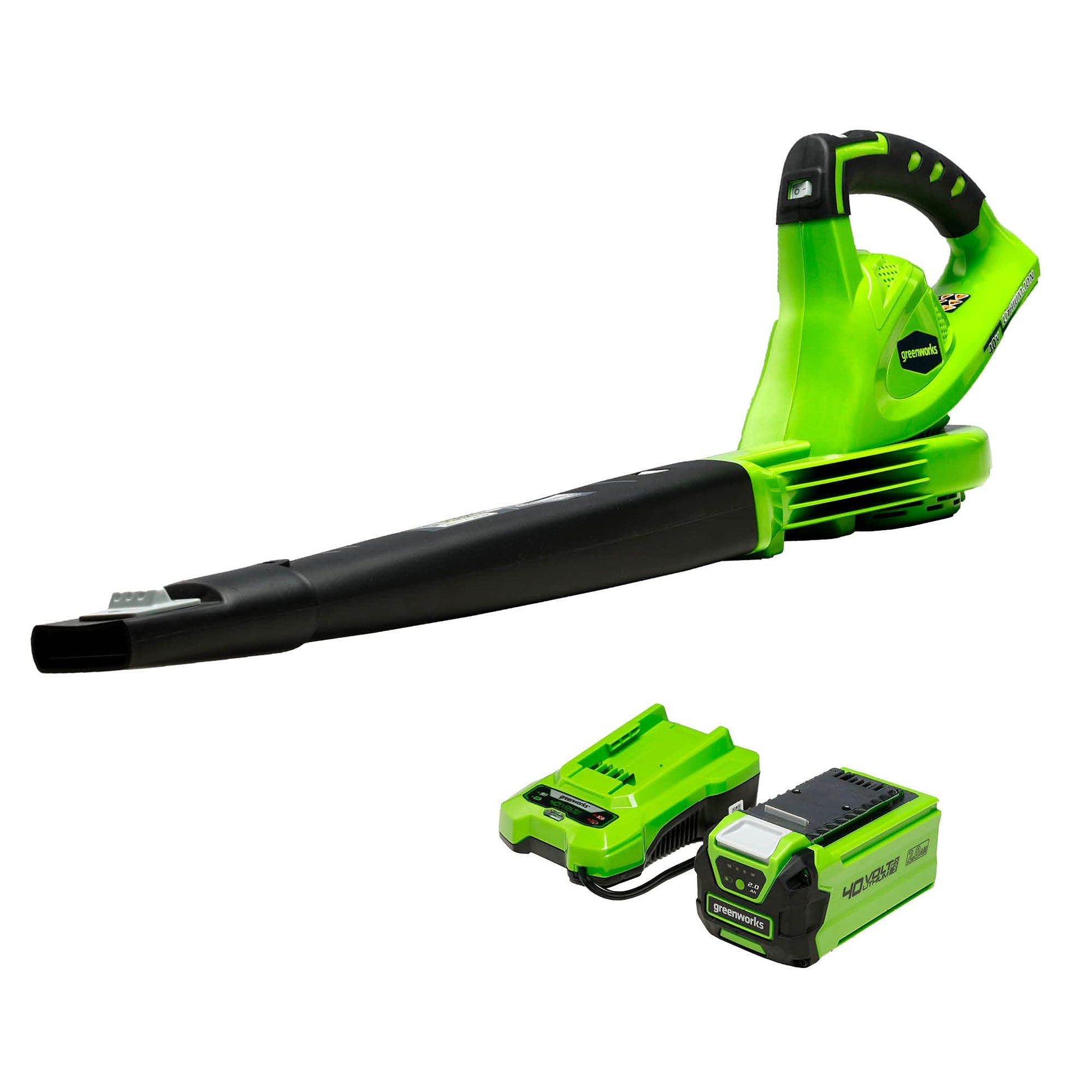 Greenworks 40V Leaf Blower/Sweeper, 150 MPH, Lightweight, Quiet, with 2.0 Ah Battery and Charger, Perfect for Residential Lawn Care, Leaf Blowing Debris, Dust, Light Snow, and More - Ultimate Online Deals