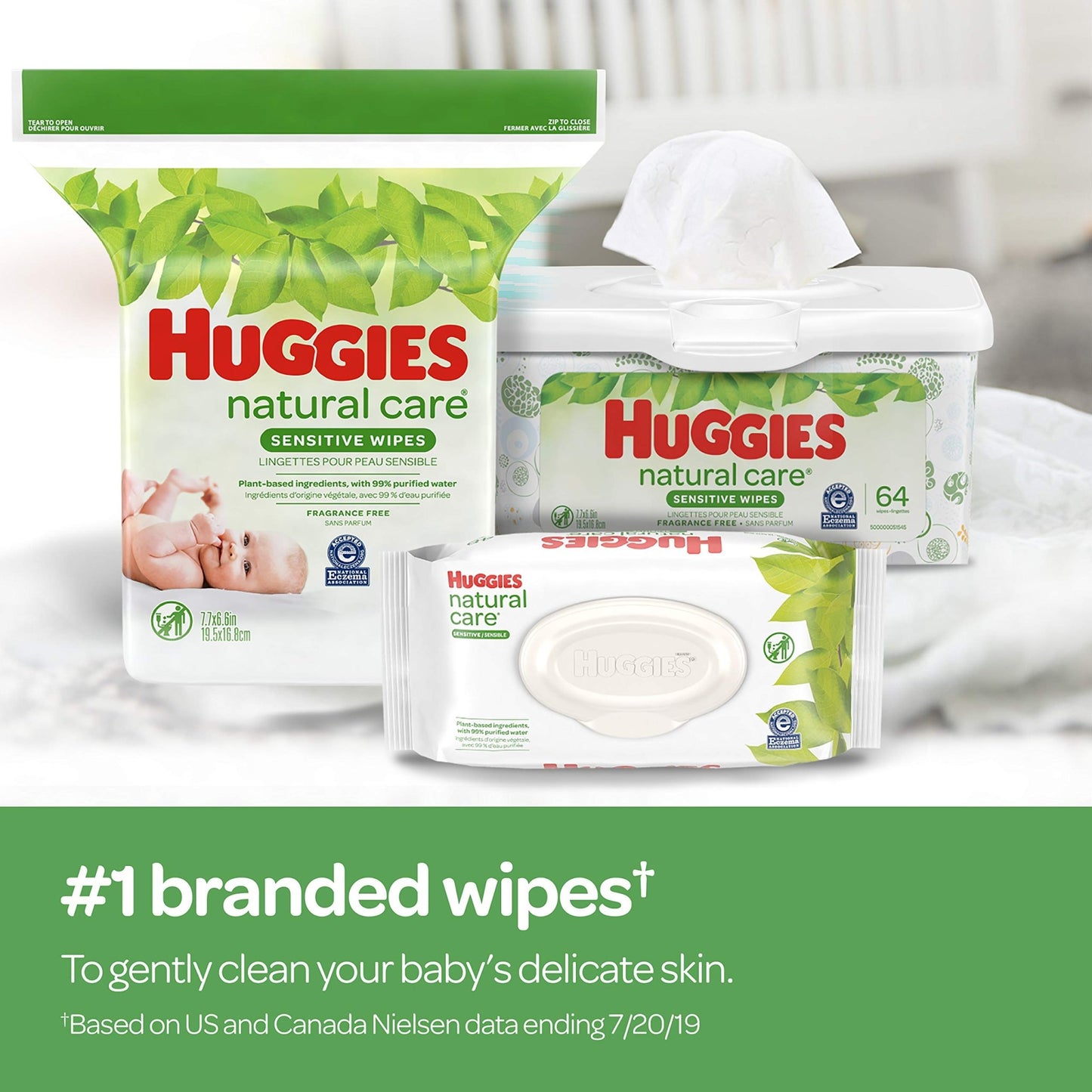 Huggies Natural Care Sensitive Baby Wipes, Unscented, 6 Flip - Top Packs, 48 Count (Pack of 6) - Ultimate Online Deals