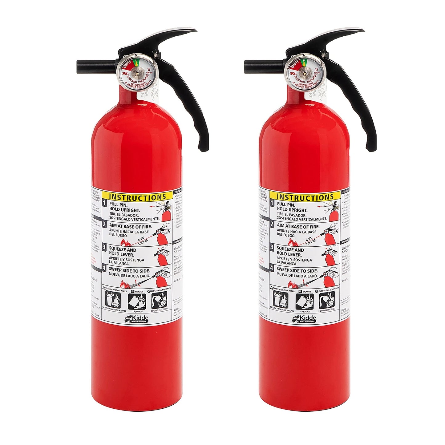 Kidde Fire Extinguisher for Home, 1 - A:10 - B:C, Dry Chemical Extinguisher, Red, Mounting Bracket Included, 2 Pack - Ultimate Online Deals