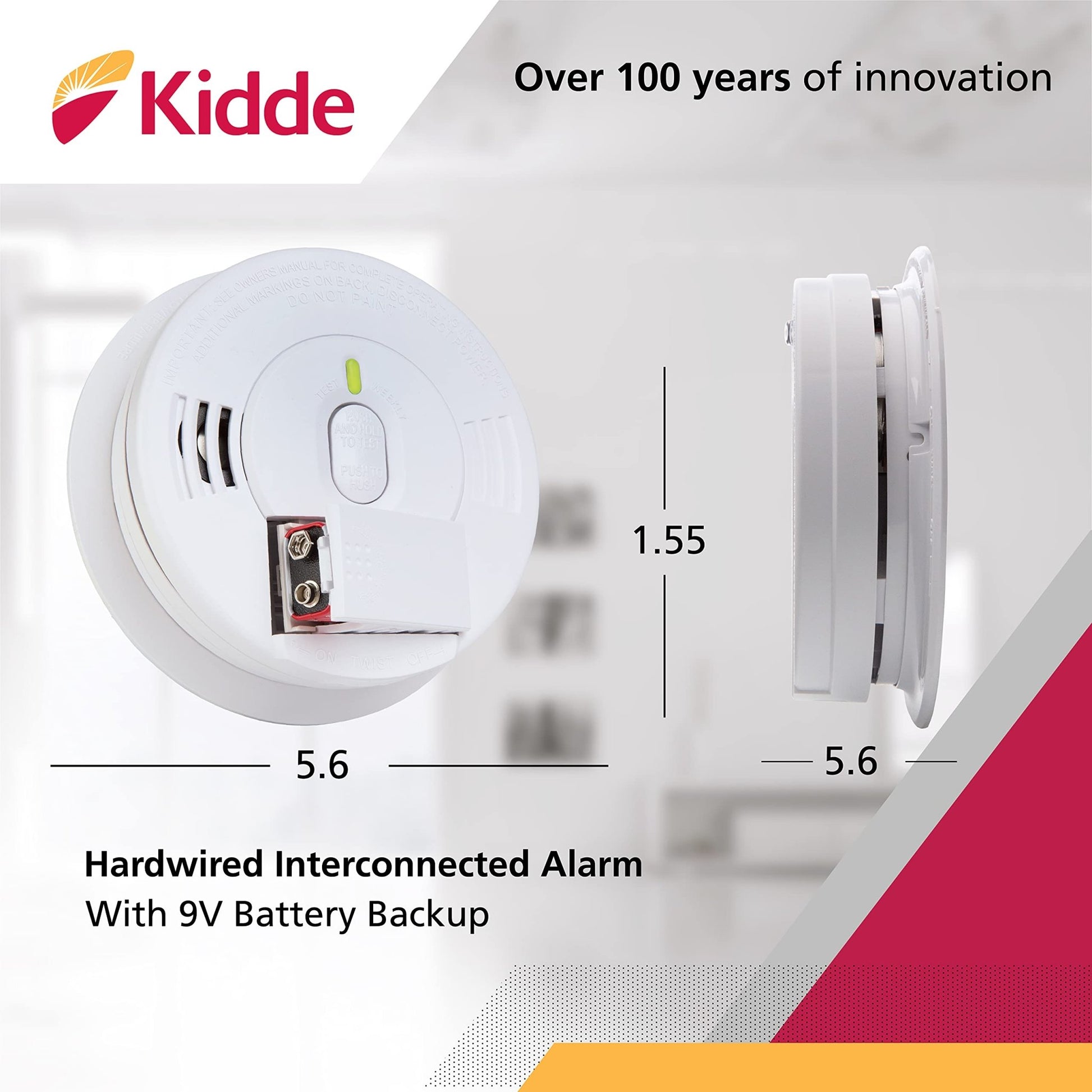 Kidde i12040 120V AC Wire - In Smoke Alarm with Battery Backup and Smart Hush - Ultimate Online Deals