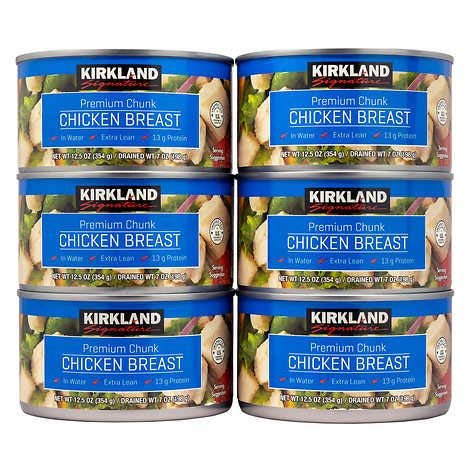 Kirkland Chicken Breast in Water 12.5 oz. cans - 6 count - Premium Chunk - Great for chicken salad, quesadillas, soups, and casseroles - Ultimate Online Deals