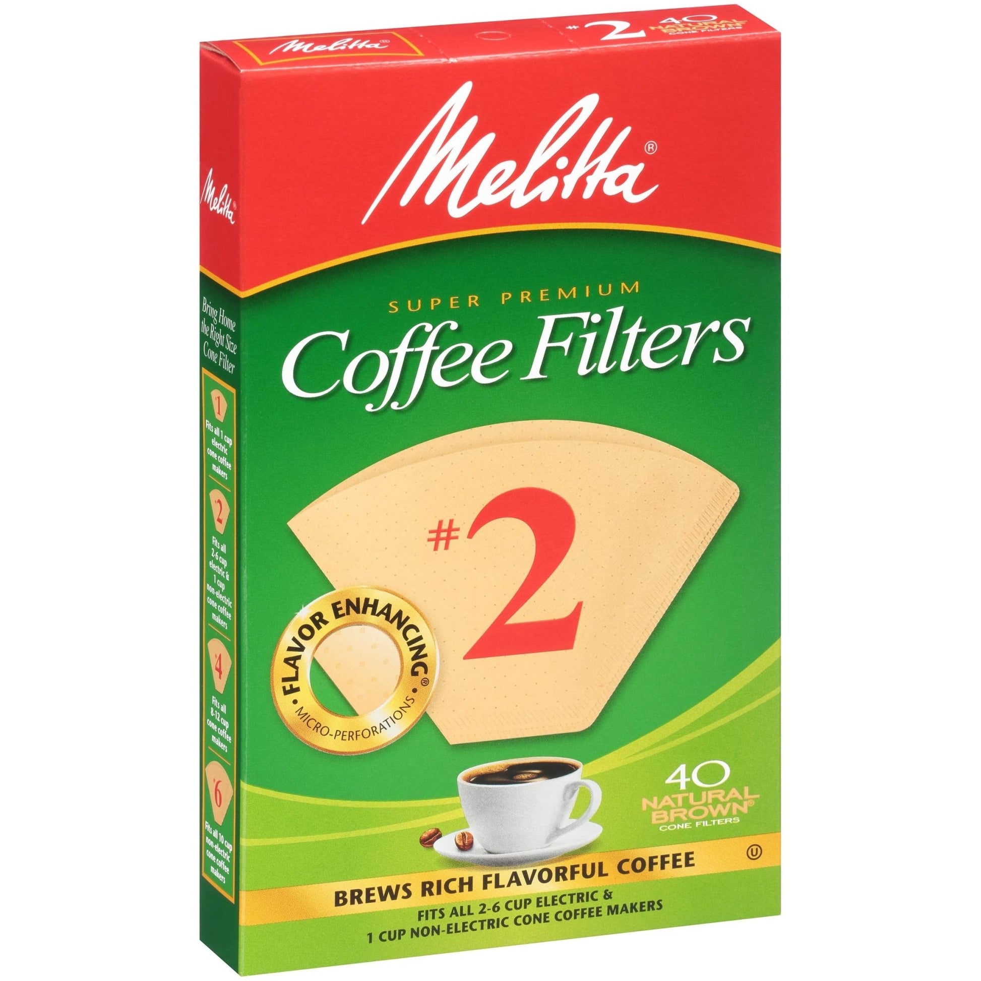 Melitta #2 Cone Coffee Filters, Natural Brown, 40 Count - Ultimate Online Deals