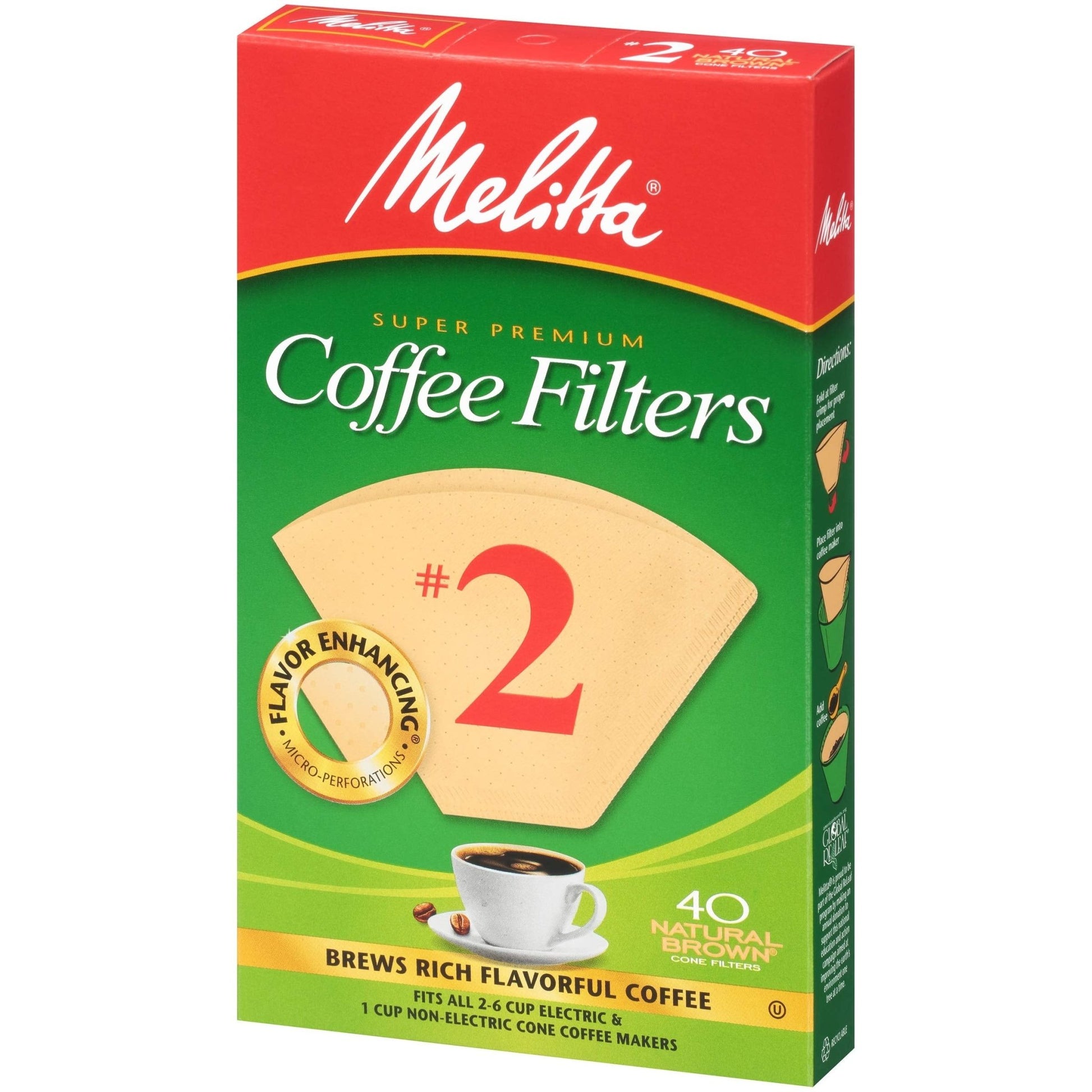 Melitta #2 Cone Coffee Filters, Natural Brown, 40 Count - Ultimate Online Deals