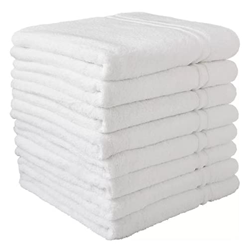 Member Mark Commercial Hospitality Towels Good for Hotels, spas and Residential use (White, Bath Towels (8 CT)), 24inch x 50inch - Ultimate Online Deals