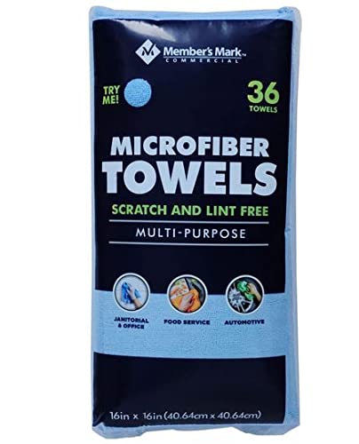 Member Mark Premium Microfiber Cleaning Towels 36 Count (Choose Color) - Ultimate Online Deals