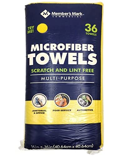 Member Mark Premium Microfiber Cleaning Towels 36 Count (Choose Color) - Ultimate Online Deals