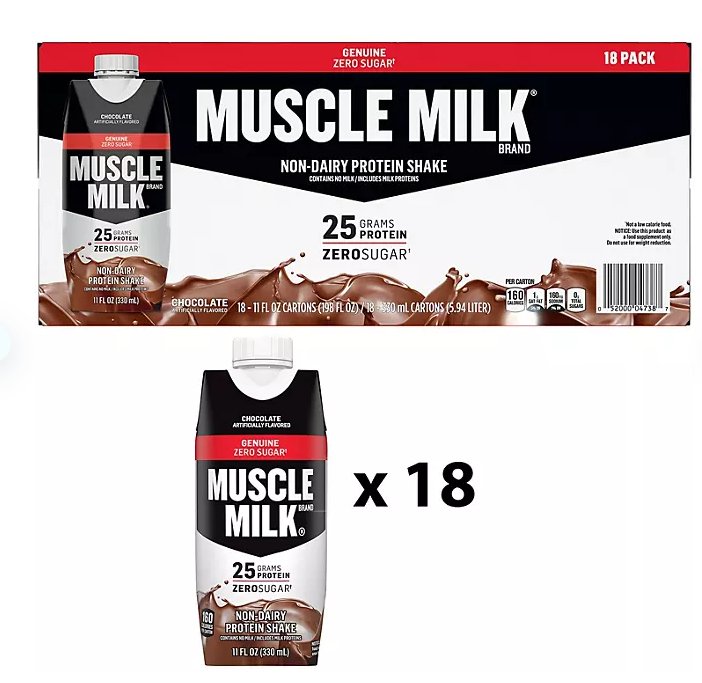 Muscle Milk 25g Genuine Protein Shake, Chocolate, 11 fl. oz., 18 pk. - Ultimate Online Deals