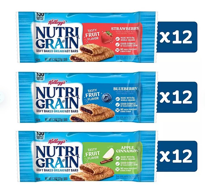 Nutri - Grain Bars Variety Pack, 1.3 oz., 36 pk - Ultimate Online Deals