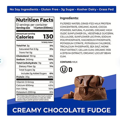 Orgain 20g Clean Protein Grass Fed Shake, Creamy Chocolate Fudge 11 fl. oz., 12 pk. - Ultimate Online Deals