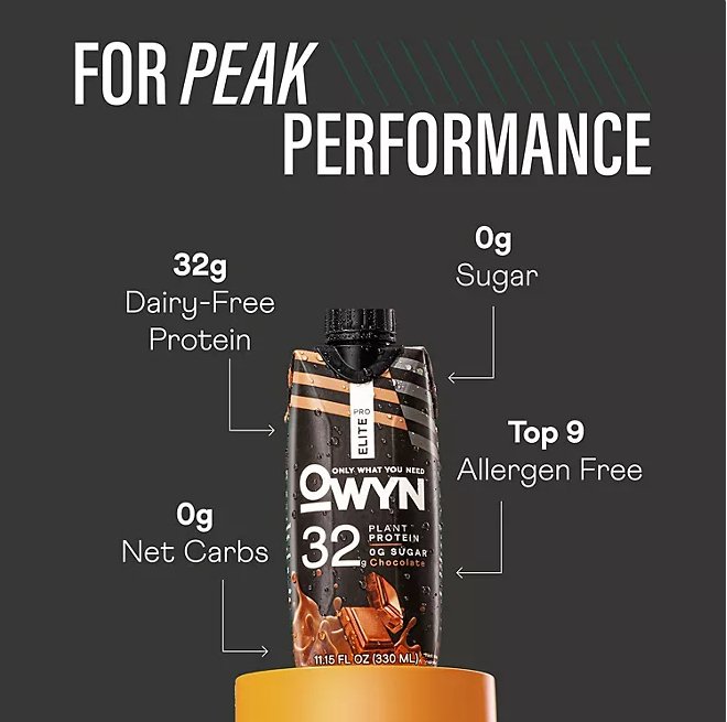 OWYN Pro Elite 32g Keto Plant Protein Shake, Chocolate, 11.15 fl. oz., 15 Pack - Ultimate Online Deals