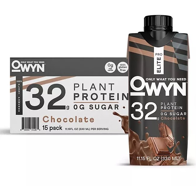 OWYN Pro Elite 32g Keto Plant Protein Shake, Chocolate, 11.15 fl. oz., 15 Pack - Ultimate Online Deals